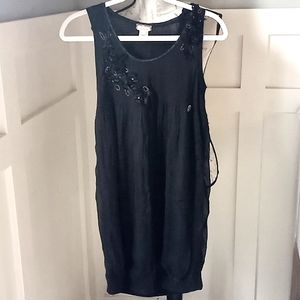 John galliano Authenticated Black Beaded,Silk, Bubble Ruched Short Dress Sz 26